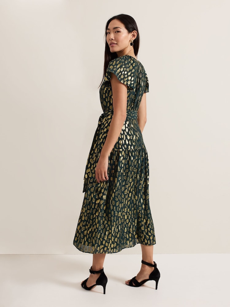 Phase Eight Green Lilani Shimmer Dress - Image 2 of 6