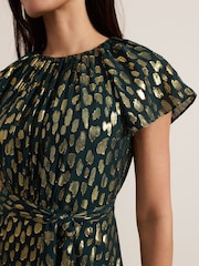 Phase Eight Green Lilani Shimmer Dress - Image 4 of 6