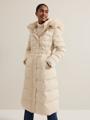 Phase Eight Natural Dixie Long Puffer Coat - Image 1 of 7