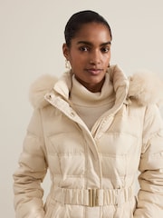 Phase Eight Natural Dixie Long Puffer Coat - Image 4 of 7