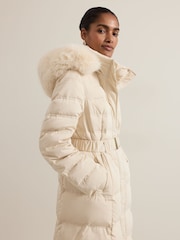 Phase Eight Natural Dixie Long Puffer Coat - Image 6 of 7