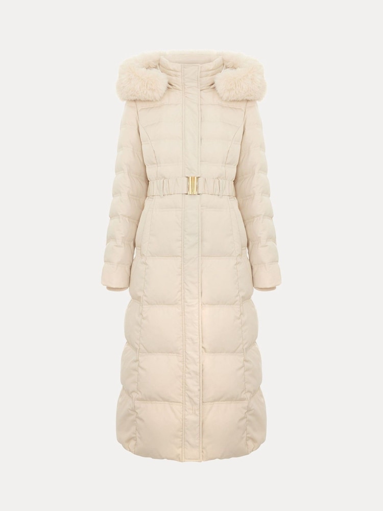 Phase Eight Natural Dixie Long Puffer Coat - Image 7 of 7