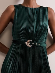 Phase Eight Green Velvet Simara Dress - Image 4 of 7