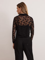 Phase Eight Black Phase Eight Vida Geo Burnout Black Top - Image 2 of 7