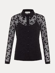 Phase Eight Black Phase Eight Vida Geo Burnout Black Top - Image 7 of 7