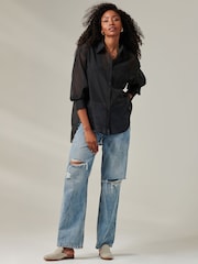 Jolie Moi Black Sheer Keyhole Back Shirt - Image 4 of 5