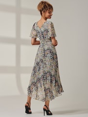 Jolie Moi Black Meagan V-Neck Chiffon Maxi Dress - Image 2 of 5