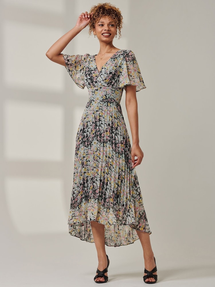 Jolie Moi Black Meagan V-Neck Chiffon Maxi Dress - Image 5 of 5