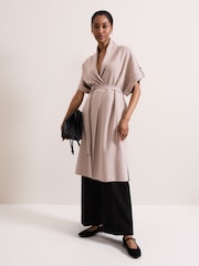 Phase Eight Natural Wendy Knit Coat - Image 3 of 7