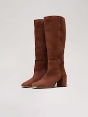 Phase Eight Natural Tan Suede Knee Boots - Image 4 of 6