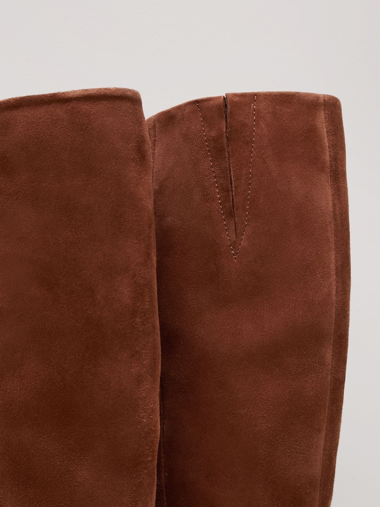 Phase Eight Natural Tan Suede Knee Boots - Image 6 of 6