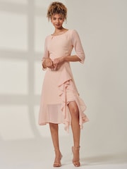 Jolie Moi Natural Embellished Rhinestone Midi Dress - Image 1 of 6