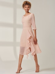 Jolie Moi Natural Embellished Rhinestone Midi Dress - Image 4 of 6