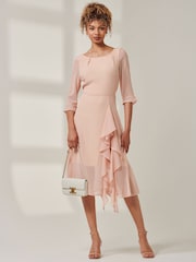 Jolie Moi Natural Embellished Rhinestone Midi Dress - Image 5 of 6