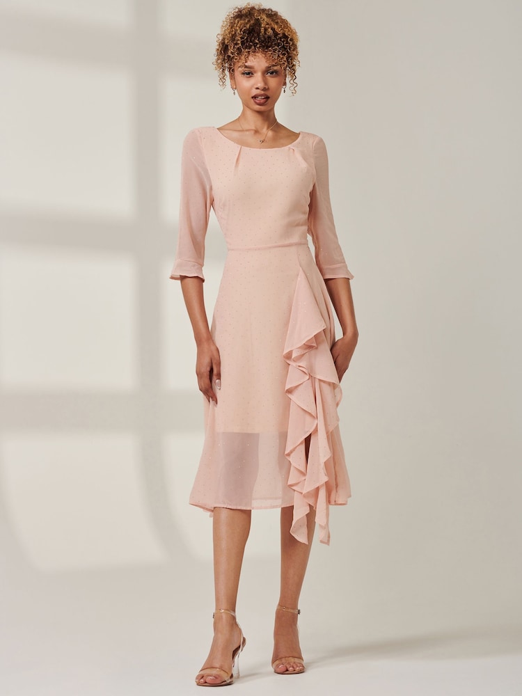 Jolie Moi Natural Embellished Rhinestone Midi Dress - Image 6 of 6