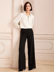 Love & Roses Cream Trim Detail Button Through Long Sleeve Shirt - Image 3 of 4
