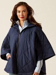 Ariat Blue Fescue Water-Resistant Insulated Cape Poncho - Image 1 of 5