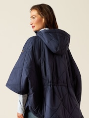 Ariat Blue Fescue Water-Resistant Insulated Cape Poncho - Image 2 of 5