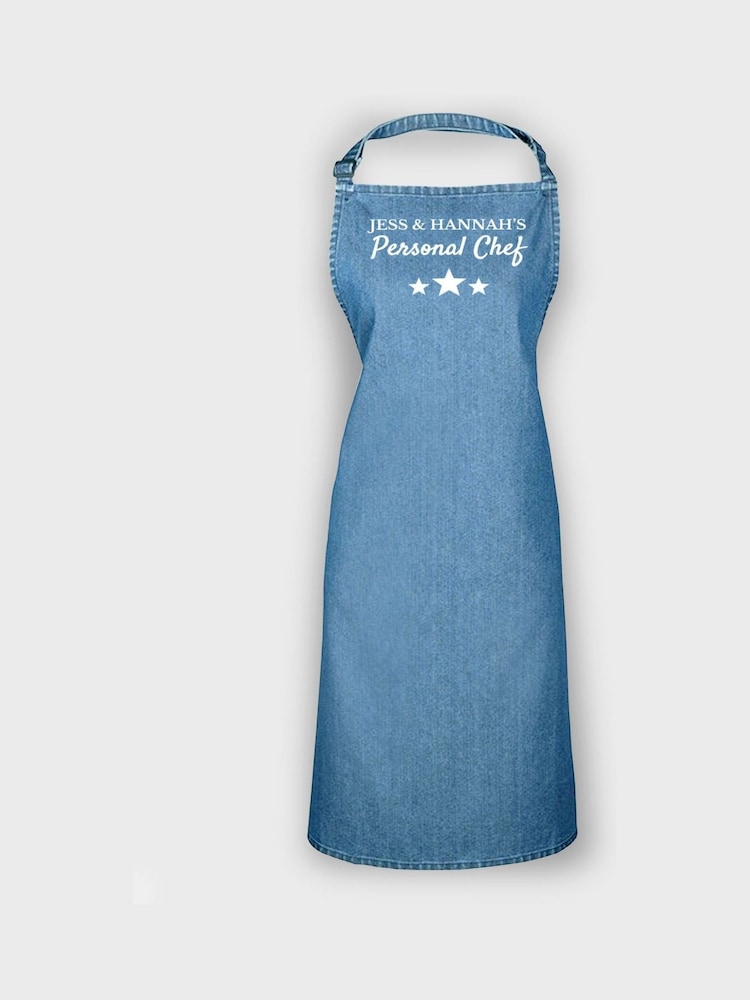 Personalised Denim Personal Chef Apron by Jonnys Sister - Image 2 of 3