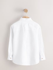 White Long Sleeve 100% Linen Shirt (3-16yrs) - Image 2 of 5