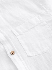 White Long Sleeve 100% Linen Shirt (3-16yrs) - Image 4 of 5