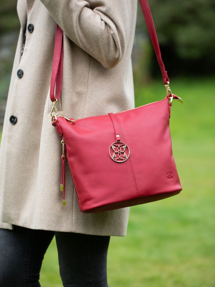 Lakeland Leather Red Cartmel Leather Cross-Body Bag - Image 1 of 8