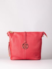 Lakeland Leather Red Cartmel Leather Cross-Body Bag - Image 4 of 8