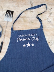 Personalised Denim Personal Chef Apron by Jonnys Sister - Image 2 of 2