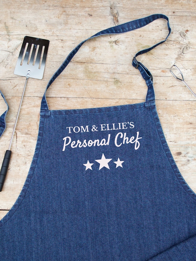 Personalised Denim Personal Chef Apron by Jonnys Sister - Image 2 of 2