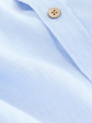 Blue Long Sleeve 100% Linen Shirt (3-16yrs) - Image 4 of 4
