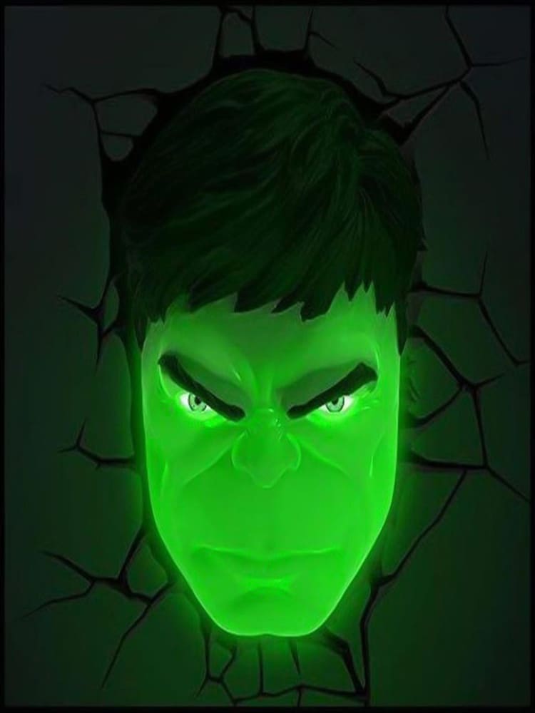 MenKind Marvel Hulk Face Wall 3D Deco Light - Image 1 of 4
