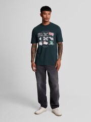 Lyle & Scott Blue A Guide To Scotland Graphic 100% Cotton T-Shirt - Image 4 of 5