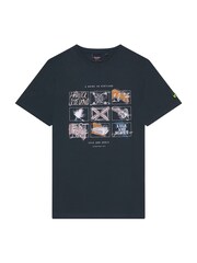 Lyle & Scott Blue A Guide To Scotland Graphic 100% Cotton T-Shirt - Image 5 of 5