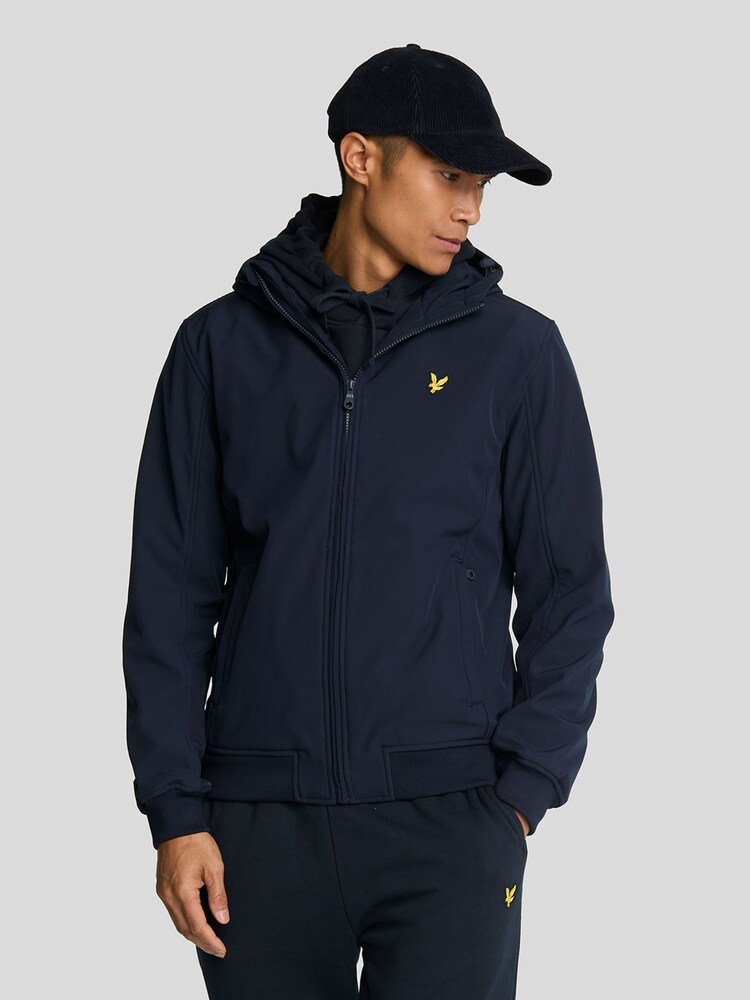 Lyle & Scott Blue Fleece Back Softshell Jacket - Image 1 of 5 Lyle & Scott Blue Fleece Back Softshell Jacket - Image 1 of 5