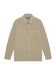 Lyle & Scott Natural Embroidered Fleece Overshirt - Image 5 of 5