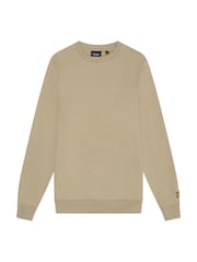 Lyle & Scott Natural Embroidered Crew Neck 100% Cotton Sweatshirt - Image 1 of 1