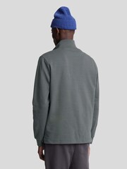 Lyle & Scott Grey Interlock Quarter Zip Sweat Top - Image 4 of 5