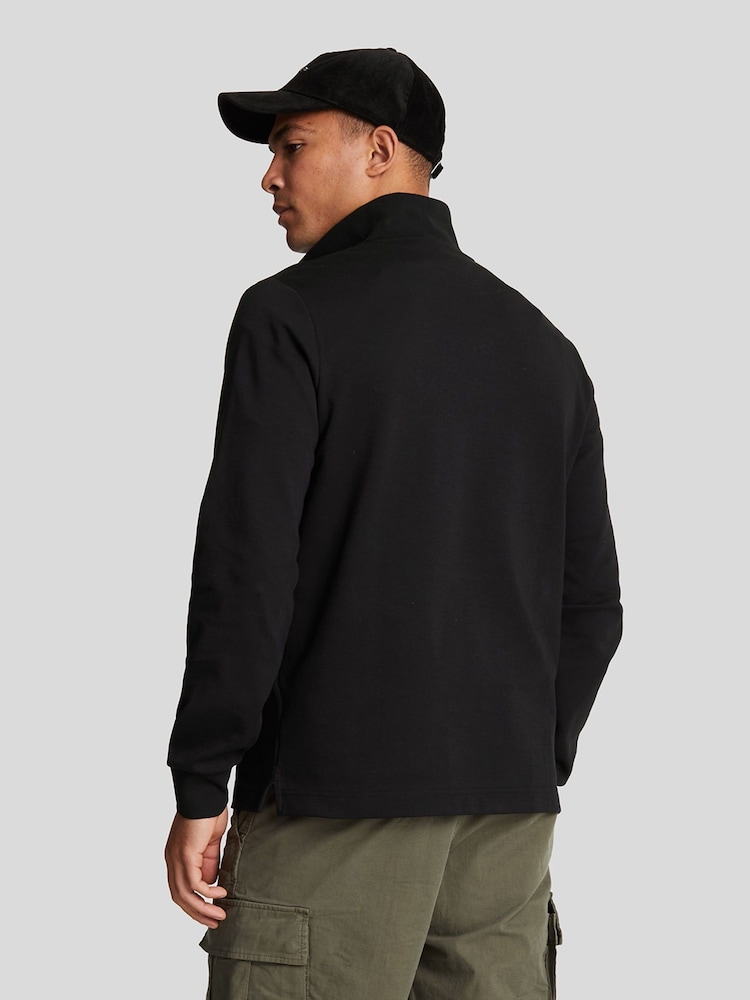 Lyle & Scott Black Interlock Quarter Zip Sweat Top - Image 2 of 5