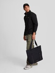 Lyle & Scott Black Interlock Quarter Zip Sweat Top - Image 3 of 5