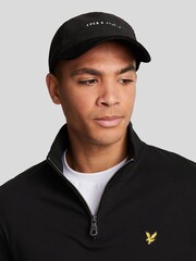 Lyle & Scott Black Interlock Quarter Zip Sweat Top - Image 4 of 5