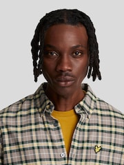 Lyle & Scott Natural Check Flannel 100% Cotton Shirt - Image 4 of 5