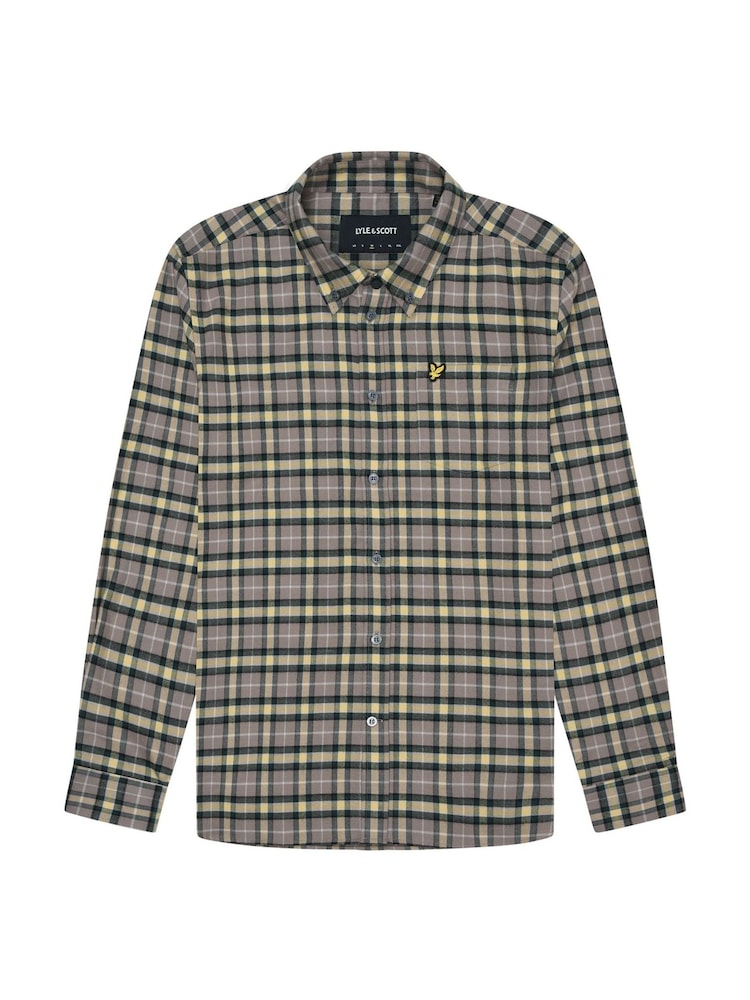 Lyle & Scott Natural Check Flannel 100% Cotton Shirt - Image 5 of 5