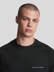 Lyle & Scott Black Colourblock Crew Neck Sweat Top - Image 3 of 5