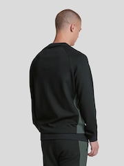 Lyle & Scott Black Colourblock Crew Neck Sweat Top - Image 4 of 5