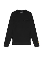 Lyle & Scott Black Colourblock Crew Neck Sweat Top - Image 5 of 5