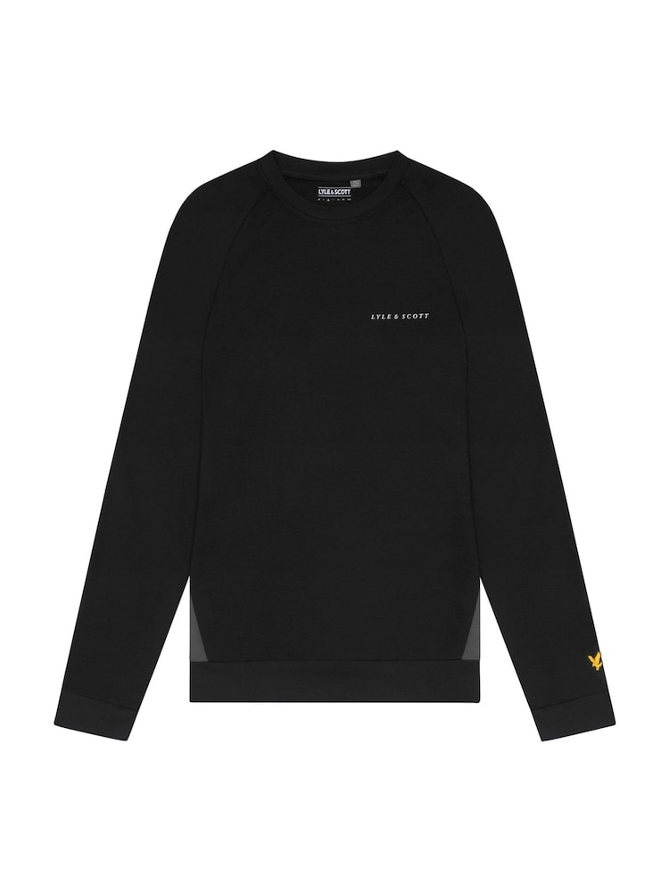 Lyle & Scott Black Colourblock Crew Neck Sweat Top - Image 5 of 5