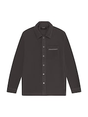 Lyle & Scott Grey Embroidered Fleece Overshirt - Image 5 of 5