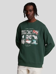 Lyle & Scott Green A Guide To Scotland Graphic 100% Cotton Sweatshirt - Image 1 of 5