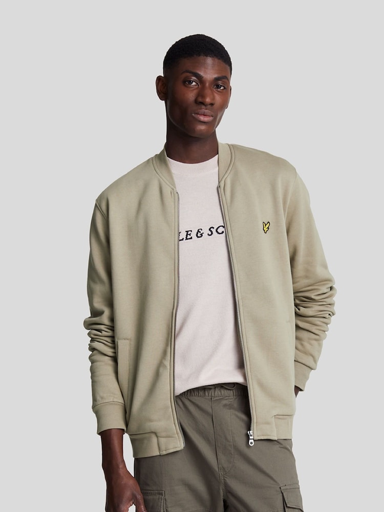 Lyle & Scott Natural Jersey Bomber 100% Cotton Sweatshirt - Image 1 of 1