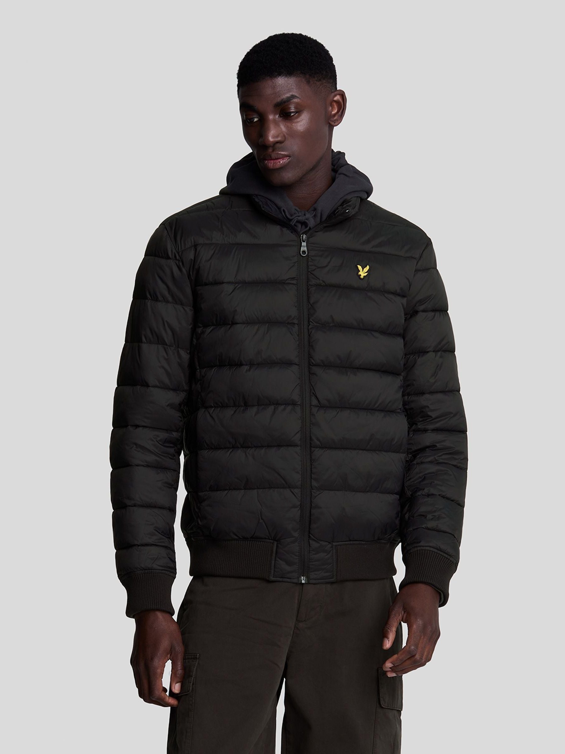 Buy Lyle Scott Black Funnel Neck Wadded Jacket from Next Ireland